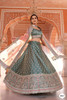 Elegant Greyish Blue Satin Lehenga Choli3576