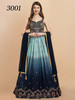 Double shade Blue color Georgette Fabric Floor Length Gown