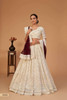 Cream color Georgette Fabric Lehenga Choli