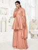 Peach color Silk Fabric Suit