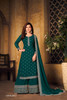 Bluish Green color Embroidered Georgette Fabric Suit