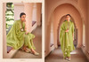 Green color Silk Fabric Ban Neck Design Suit