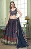 Navy Blue color Georgette Fabric Lehenga Choli