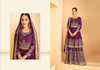 Purple color Georgette Fabric Heavily Embroidered Indowestern style Party Wear Suit