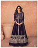 Navy Blue color Georgette Fabric Floor Length Centre Cut Full Sleeves Indowestern style Party wear Suit