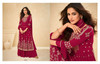 Magenta color Georgette Fabric Embroidered Suit