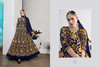 Indigo color Georgette Fabric Anarkali style Heavy work Suit
