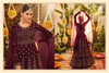 Elegant Wine Net Anarkali Salwar Kameez4390