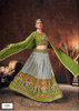 Green and Grey color Velvet Tussar Silk Fabric Lehenga Choli