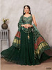 Bottle Green color Silk Fabric Lehenga Choli