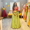 Green and Red color Georgette Fabric Lehenga Choli