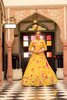 Yellow color Cotton Fabric Floor Length Gown