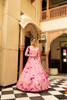 Pink color Cotton Fabric Floor Length Gown