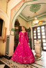 Magenta color Cotton Fabric Floor Length Gown