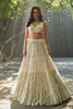 Cream color Georgette Fabric Lehenga Choli