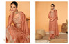 Peach color Tussar Silk Fabric Suit