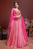 Hot Pink color Chinnon Silk Fabric Lehenga Choli