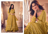 Mustard color Georgette Fabric Full Sleeves Floor Length Centre Cut Indowestern style Suit