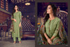 Green color Tussar Silk Fabric Suit