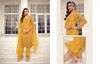 Yellow color Butterfly Net Fabric Suit
