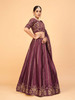 Wine color Silk Fabric Lehenga Choli