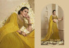 Golden color Pure Chinnon Fabric Lehenga Choli