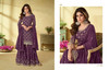 Purple color Real Georgette Fabric Heavily Embroidered Suit
