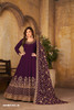 Purple color Faux Georgette Fabric Full Sleeves Floor Length Anarkali Suit