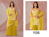 Yellow color Georgette Fabric Party Wear Suit