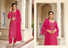 Hot Pink color Georgette Fabric Suit