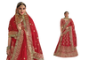 Red color Heavily Embroidered Bridal wear Velvet Fabric Lehenga Choli