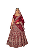 Maroon color Heavily Embroidered Velvet Fabric Bridal wear Lehenga Choli