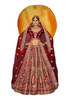 Maroon color Heavily Embroidered Velvet Fabric Bridal wear Lehenga Choli