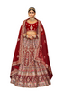 Maroon color Heavily Embroidered Velvet Fabric Bridal wear Lehenga Choli