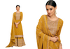 Yellow color Sequins and Embroidery work Georgette Fabric Party Wear Suit