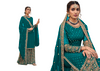 Blue color Heavily Embroidered Georgette Fabric Party wear Suit