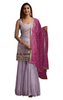 Light Purple color Embroidered Faux Georgette Fabric Sharara style Suit