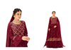 Maroon color Embroidered Floor Length Georgette Fabric Indowestern style Suit