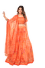 Fabulous Orange color Printed Organza Fabric Lehenga Choli232