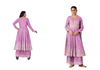 Purple color Rayon Fabric Embroidery work Suit