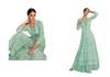 Soft Green color Embroidery work Real Georgette Fabric Indowestern style Dress