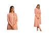 Pinkish Peach color Soft Organza Fabric Suit