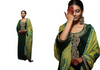 Dark Green color Pure Velvet Fabric Embroidered Suit