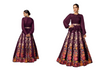 Wine color Heavily Embroidered Georgette Fabric Indowestern style Suit