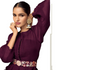 Fabulous Wine color Embroidered Georgette Indo Western Suits428