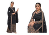 Navy Blue color Heavily Embroidered Party Wear Georgette Fabric Suit
