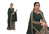 Dark Green color Heavily Embroidered Party Wear Georgette Fabric Suit