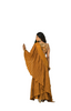 Fabulous Brown color Crushed Chinnon Fabric Saree532