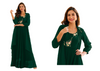 Dark Green color Floor Length Georgette Fabric Gown