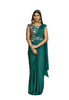 Green color Lycra Fabric Saree